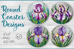 Flower Coaster Sublimation. Iris. Dream catcher Product Image 1