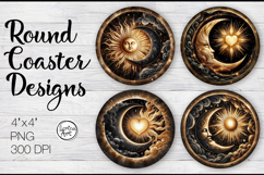 Day and Night Coaster Sublimation, 4 PNG Product Image 1