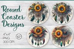 Sunflower Coaster Sublimation, Under the Sky Product Image 1