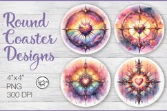 Heart Coaster Sublimation, 4 PNG Product Image 1