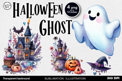 Cute Halloween Ghost. Sublimation design PNG Product Image 1