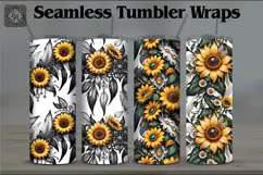 4 SEAMLESS Sunflower Tumbler Wrap Sublimation, 20 oz Product Image 2