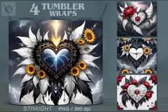 4 Heart Dream Tumbler Wrap Sublimation, 20 oz Product Image 1