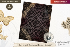 Gothic Haunted House Halloween Junk Journal cover pages Product Image 1
