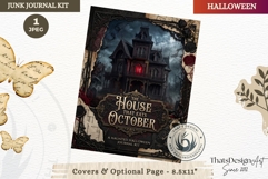Gothic Haunted House Halloween Junk Journal cover pages Product Image 1