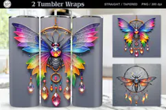Butterfly Tumbler Sublimation, 20 oz Tumbler Wrap Product Image 1