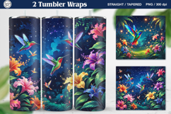 2 Hummingbird Tumbler Sublimation, 20 oz Tumbler Wrap Product Image 1
