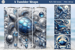 Ocean Tumbler Sublimation, 20 oz Tumbler Wrap Product Image 1