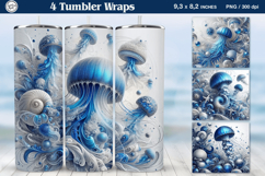 Ocean Tumbler Sublimation, 20 oz Tumbler Wrap Product Image 1