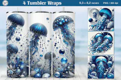 Ocean Tumbler Sublimation, 20 oz Tumbler Wrap Product Image 1
