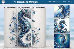 Ocean Tumbler Sublimation, 20 oz Tumbler Wrap Product Image 1