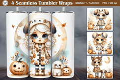 4 Cute Halloween Tumbler Wrap Sublimations, 20 oz Product Image 1