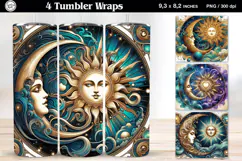 4 Celestial Tumbler Wrap. Day and Night 20 oz PNG Product Image 1