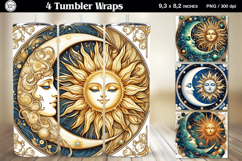 4 Celestial Tumbler Wrap. Day and Night 20 oz PNG Product Image 1