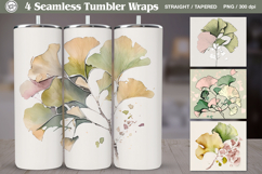 Ginkgo Tumbler Sublimation, 20 oz Tumbler Wrap Product Image 1