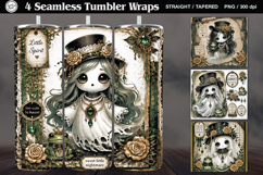4 Cute Gothic Ghost Tumbler Wrap Sublimations, 20 oz Product Image 1