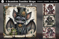 4 Cute Gothic Bat Tumbler Wrap Sublimations, 20 oz Product Image 1