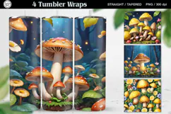 Mushroom Tumbler Sublimation, 20oz Tumbler Wrap Product Image 1