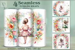 4 Spring Girl Tumbler Wrap Sublimations, 20 oz Product Image 1