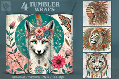 4 Wild Tumbler Sublimation, 20 oz Tumbler Wrap Product Image 1