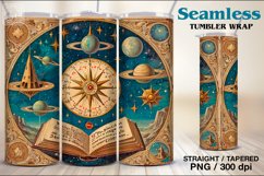 Celestial Grimoir Tumbler Sublimation, 20 oz Tumbler Wrap Product Image 1