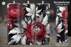Peony Tumbler Wrap Sublimation, 20 oz Product Image 1