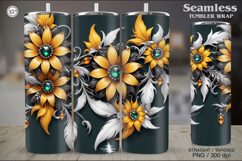 Sunflower Tumbler Wrap Sublimation, 20 oz Product Image 1