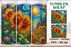 Stained Glass Sunflowers Tumbler, 20 oz Tumbler Wrap Product Image 1