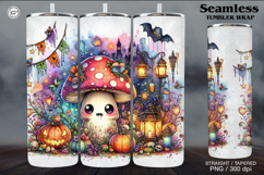 Halloween Mushroom Tumbler Wrap Sublimations, 20 oz Product Image 1