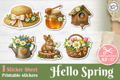 Spring. Vintage. Print &amp; Cut Stickers PNG Product Image 1
