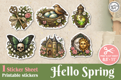 Spring. Vintage. Print &amp; Cut Stickers PNG Product Image 1