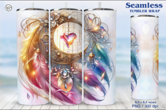 4 Boho Moon Tumbler Sublimation, 20 oz Tumbler Wrap Product Image 3