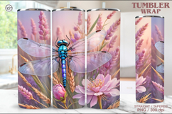 Dragonfly Tumbler Sublimation, 20 oz Tumbler Wrap Product Image 1