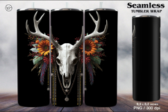 4 Skull and Sunflower Tumbler Sublimation, 20 oz Product Image 4