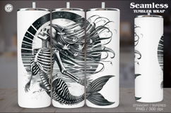 Mermaid Skeleton Tumbler Wrap Sublimations, 20 oz Product Image 1