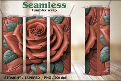 Seamless Leather RoseTumbler Wrap Sublimation, 20 oz Product Image 1