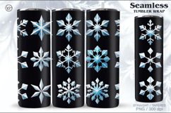 Christmas Snowflakes Seamless Tumbler Sublimation, 20 oz Product Image 1