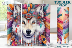 Wolf Tumbler Wrap Sublimation, 20 oz Product Image 1