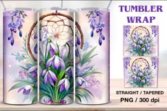 Spring Flowers Tumbler Sublimation, 20 oz Tumbler Wrap Product Image 1