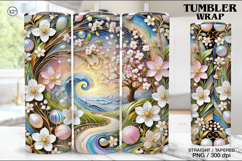 Stained Glass Spring Sublimation, 20 oz Tumbler Wrap Product Image 1