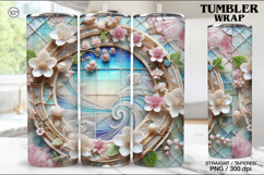 Stained Glass Spring Sublimation, 20 oz Tumbler Wrap Product Image 1