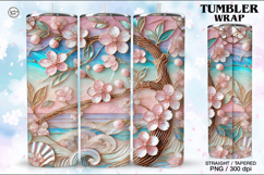 Stained Glass Spring Sublimation, 20 oz Tumbler Wrap Product Image 1