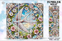 Stained Glass Spring Sublimation, 20 oz Tumbler Wrap Product Image 1