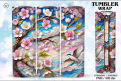 Stained Glass Spring Sublimation, 20 oz Tumbler Wrap Product Image 1