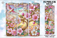 Stained Glass Spring Sublimation, 20 oz Tumbler Wrap Product Image 1