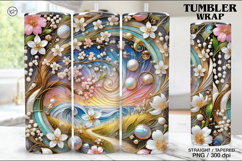 Stained Glass Spring Sublimation, 20 oz Tumbler Wrap Product Image 1