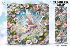 Stained Glass Spring Sublimation, 20 oz Tumbler Wrap Product Image 1