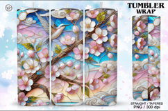 Stained Glass Spring Sublimation, 20 oz Tumbler Wrap Product Image 1