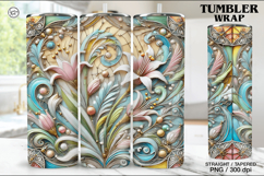 Stained Glass Spring Sublimation, 20 oz Tumbler Wrap Product Image 1