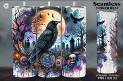 Raven Tumbler Sublimation, 20 oz Tumbler Wrap Product Image 1